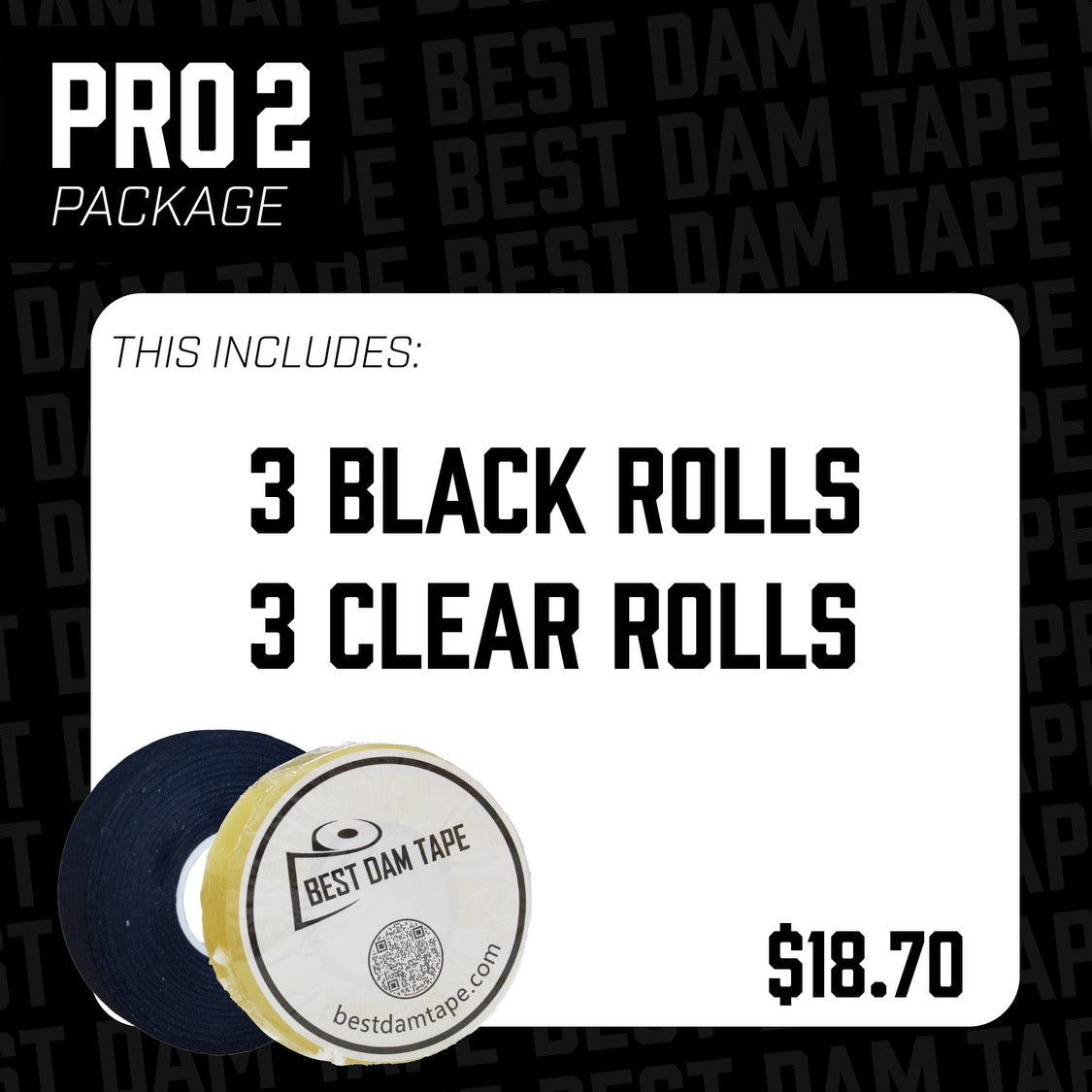 Paquete Pro 2 Negro - Cinta de Hockey Premium