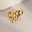 18K Gold-Plated Stainless Steel Bow Ring - Korvel