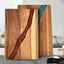 Heavy Duty Serving Tray Chopping Board With Ocean Wave  Epoxy Resin Wood Cutting Board - Korvel