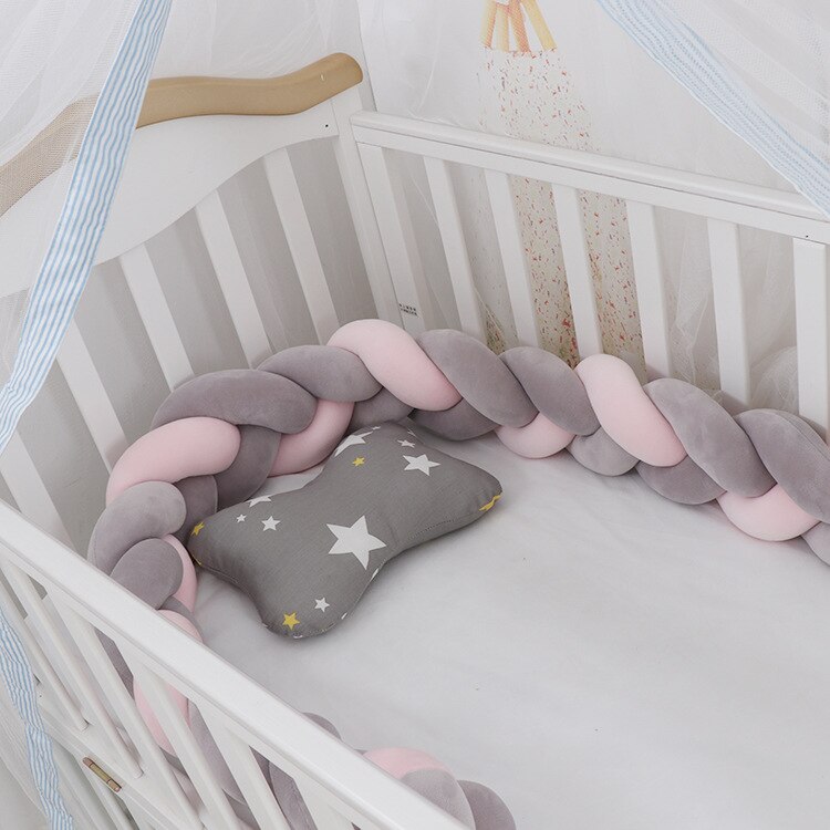 Coussin de Bumper de Lit Braid Knot pour Bébé de 100 cm Premium
