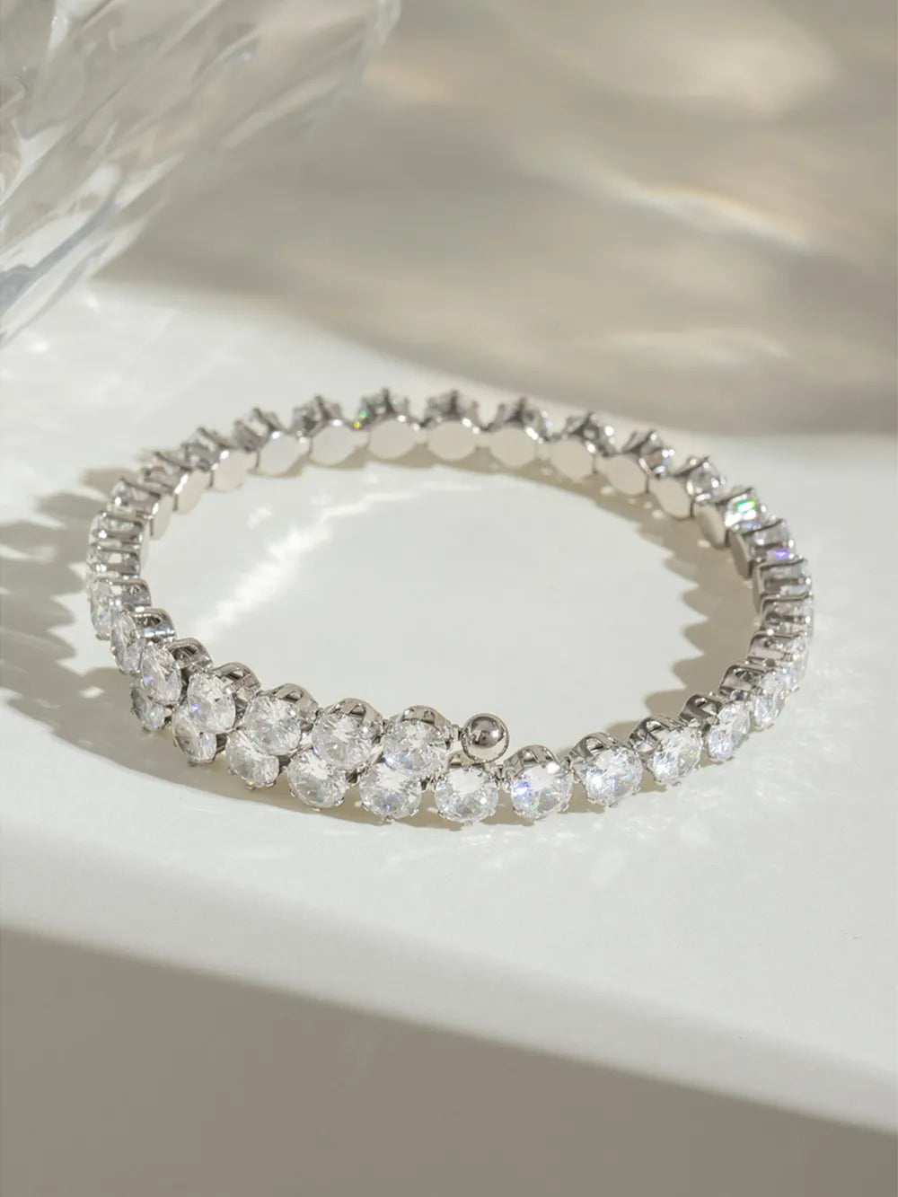 Stainless Steel Inlaid Zircon Bracelet - Korvel