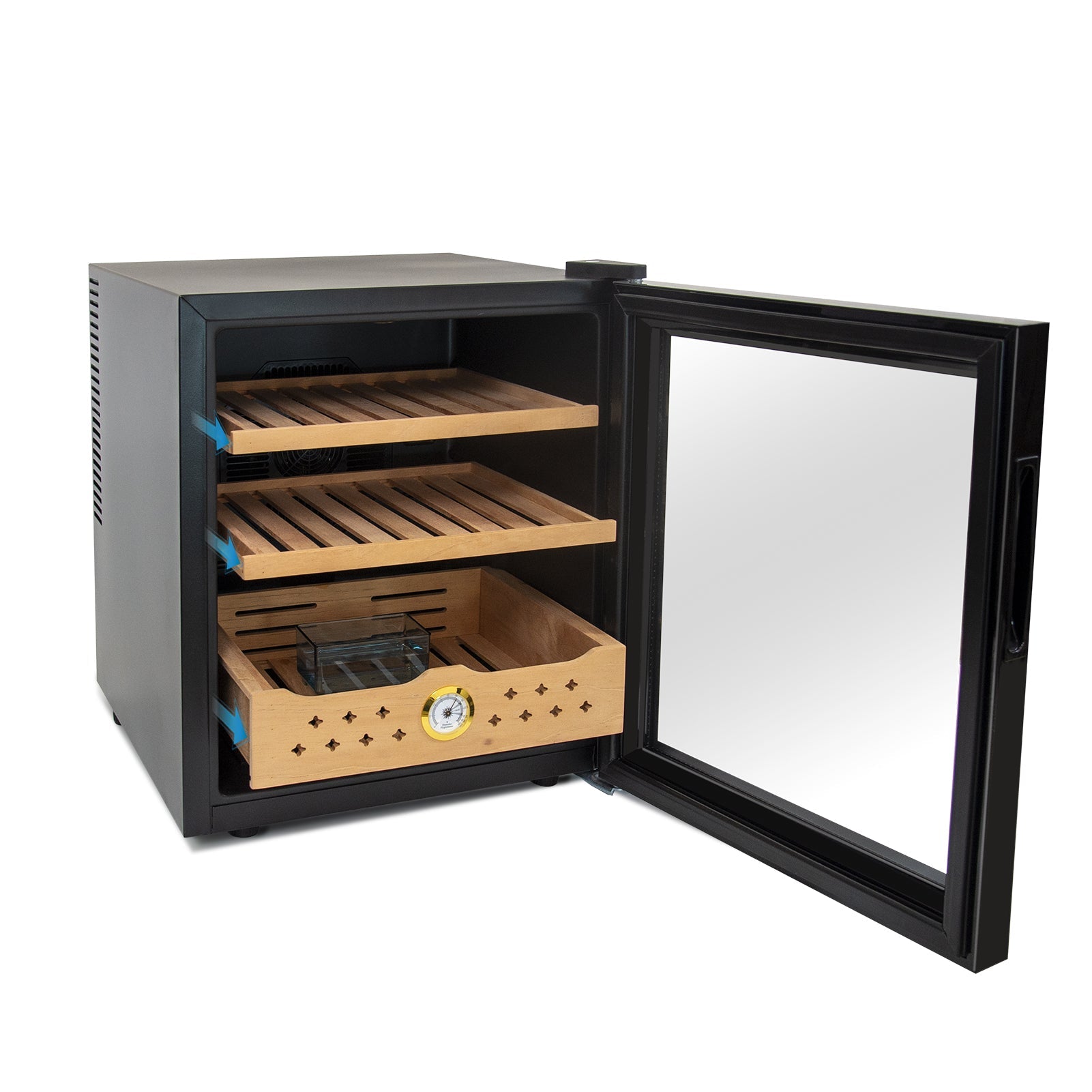 50L Electric Humidor, 300 Counts Capacity Cigar Humidor Humidifiers with Constant Temperature Controller - Korvel