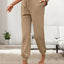 Tied Elastic Waist Pants with Pockets