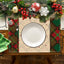 Christmas table mat with white linen snowman checkered print - Korvel
