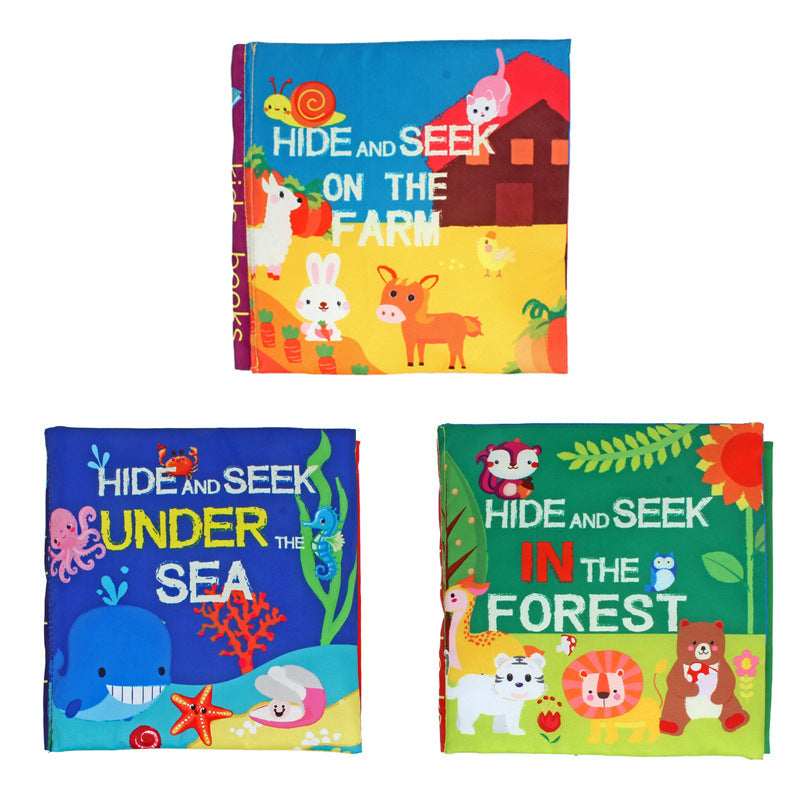 Baby toys three-dimensional cloth books that cannot be torn apart washable children's enlightenment baby ringing paper books - Korvel