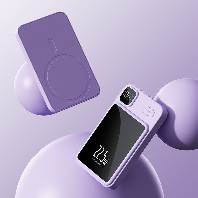 Magnetic suction power bank fast charging, compact and portable mobile power supply - Korvel