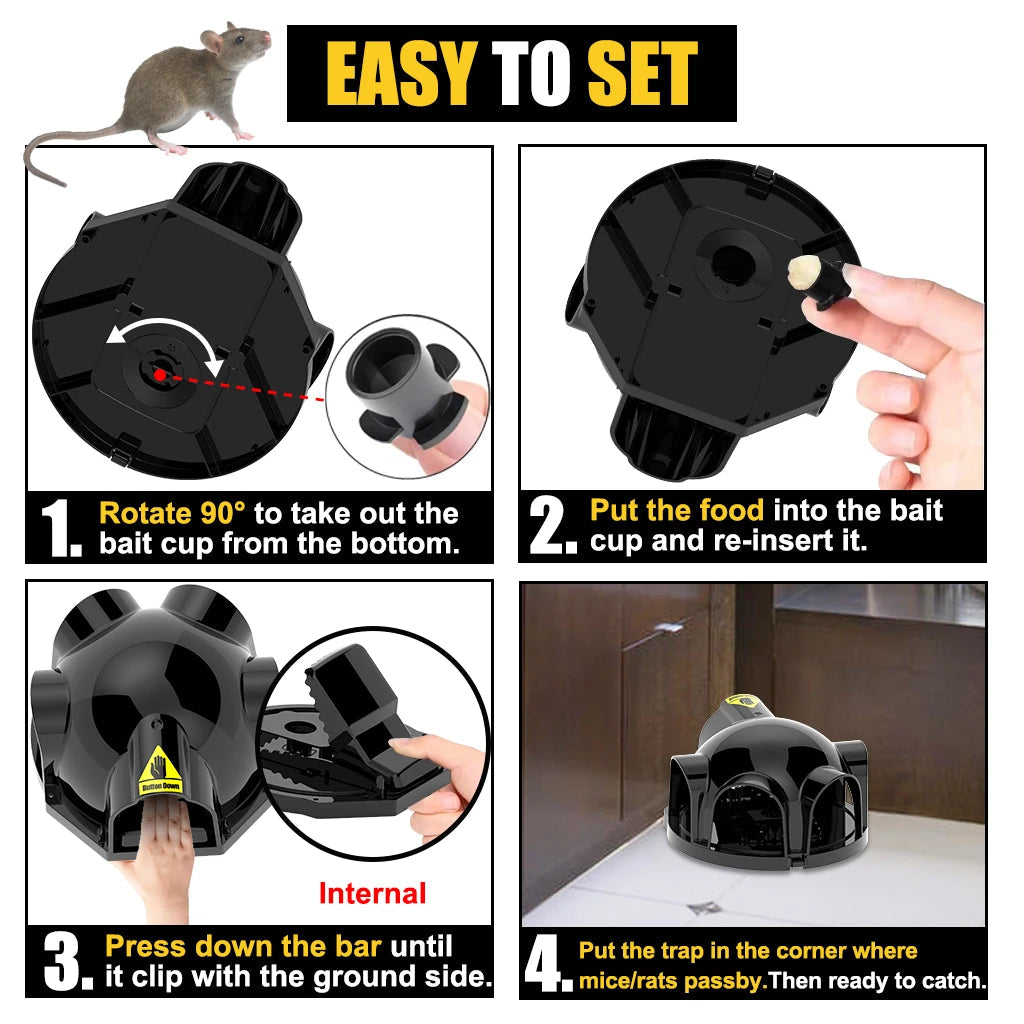 Strong Snap Mouse Rat Traps-High Sensitive Snap Big Plastic Mouse Trap Rodent Catcher - Korvel