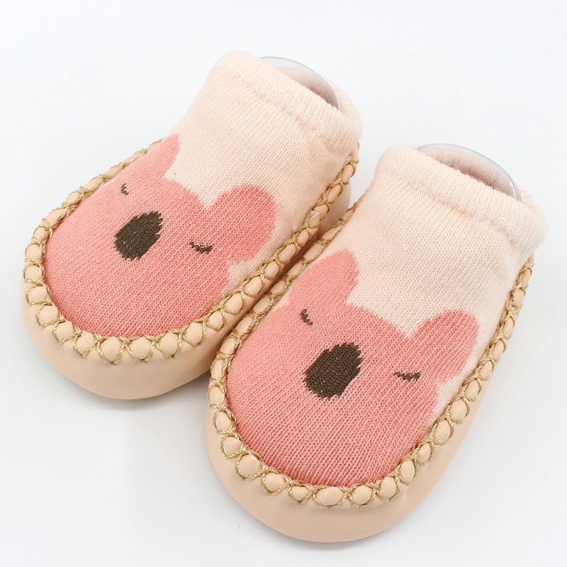 Spring And Autumn New Baby Shoes And Socks Soft Bottom Cartoon Children's Floor Toddler Socks Non-Slip Leather Bottom Cotton Socks Baby Socks - Korvel