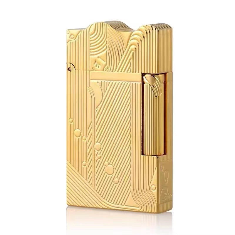 Gold Sleep Mermaid Pattern Vintage Lighter Cigarette Smoking Kerosene Lighters Classic Sound Metal Lighters Fire Men - Korvel