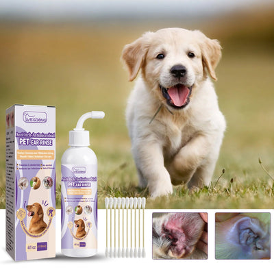 Pet Ear Cleaner, Cats And Dogs Relieves Ear Canal Odors Cleaning Earwax Ear Wash Drops - Korvel
