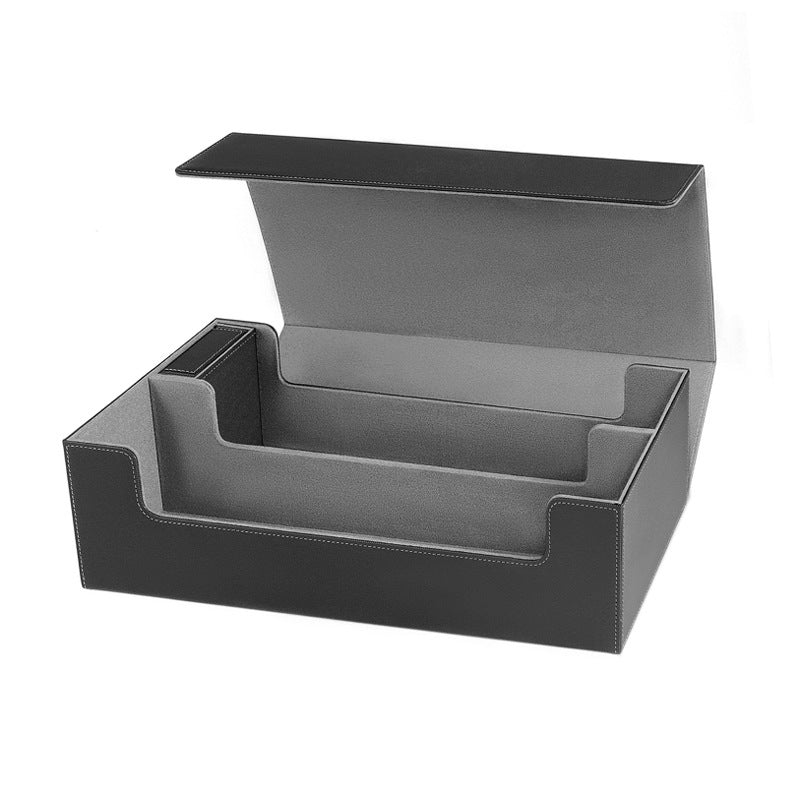 PU Leather Trading Cards Storage Box, holds 600+ cards, for Magic Game Cards, with magnetic closure and for commander decks - Korvel