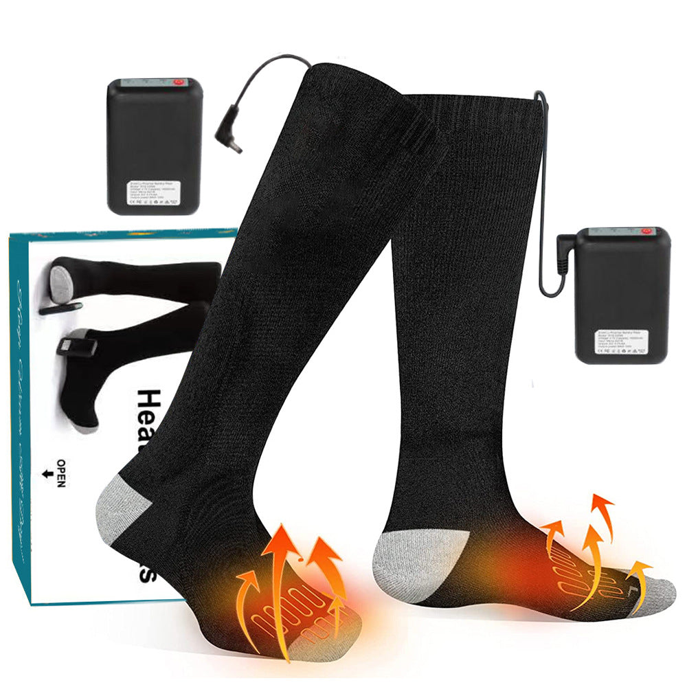 3-speed heating socks with charging intelligent heating warm feet outdoor anti cold long socks for warmth - Korvel
