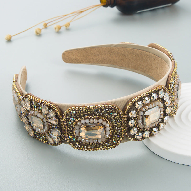 Hair Hoop Fashion New Bright Crystal Baroque Hair Band Hair Cave High Quality Small Fragrance Head Hoop Hair Accessories - Korvel