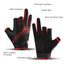 Outdoor sports autumn and winter anti slip breathable dew three finger wear-resistant and anti cutting lure fishing gloves - Korvel