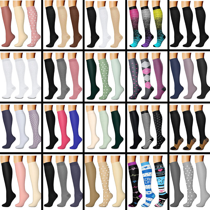 Sports pressure socks long tube socks calf socks compression socks skipping rope elastic cycling socks - Korvel