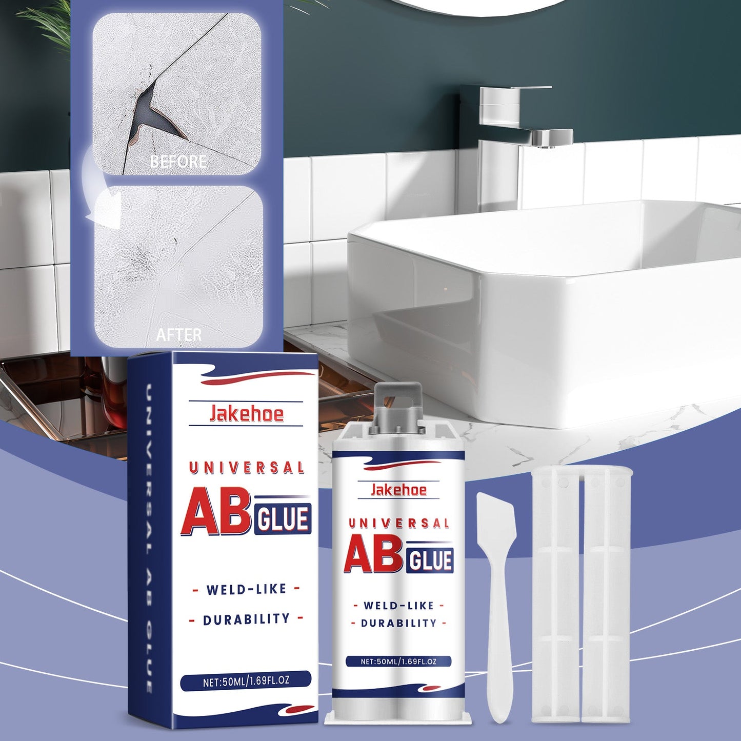 Repair Glue Pipe Surface Cracks Wall Tile Crevices Waterproof Adhesive Casting Glue Ab Adhesive Repair Agent - Korvel