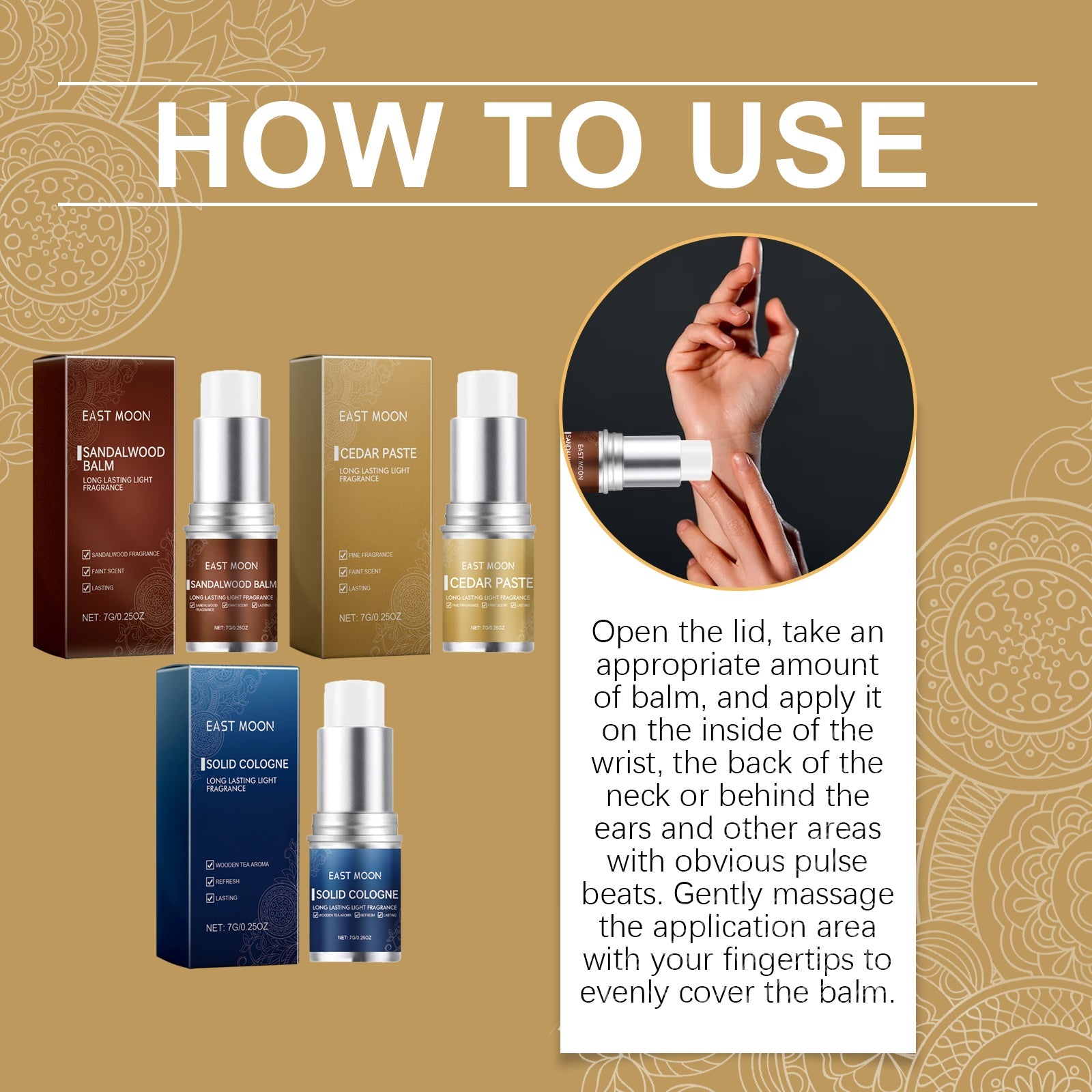 Men's Balm Stick Refreshing Non-Sticky Long Lasting Fragrance For Men Charm Balm Applicator - Korvel