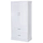 Tall Bathroom Storage Cabinet, Cabinet with Two Doors and Drawers, Adjustable Shelf, MDF Board, White - Korvel