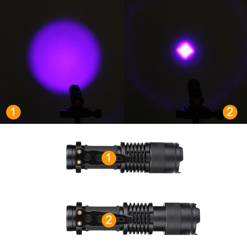 Mini 3 Modes LED UV Flashlight - Waterproof & Zoomable