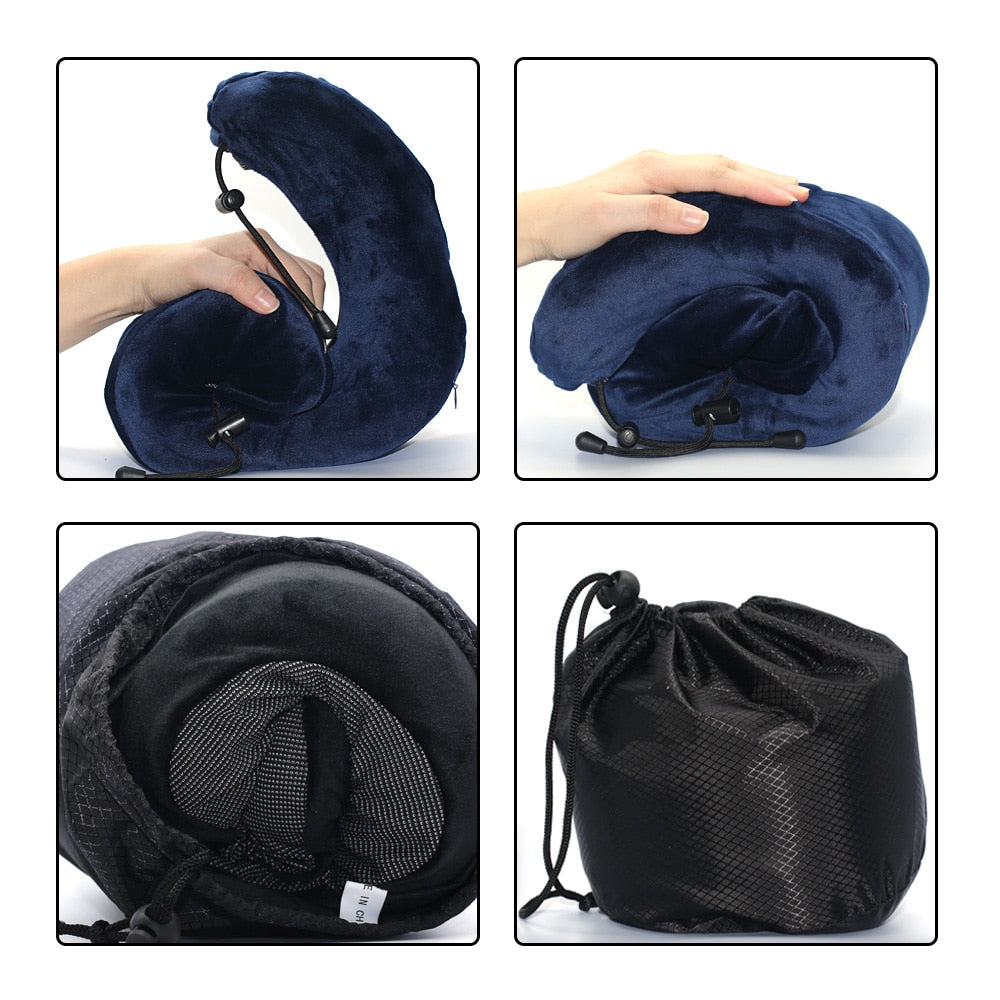 U Shaped Memory Foam Neck Pillows Soft Travel Pillow Neck Cervical Airplane Pillow 30*28*14CM Cervical Travel Healthcare Bedding - Korvel