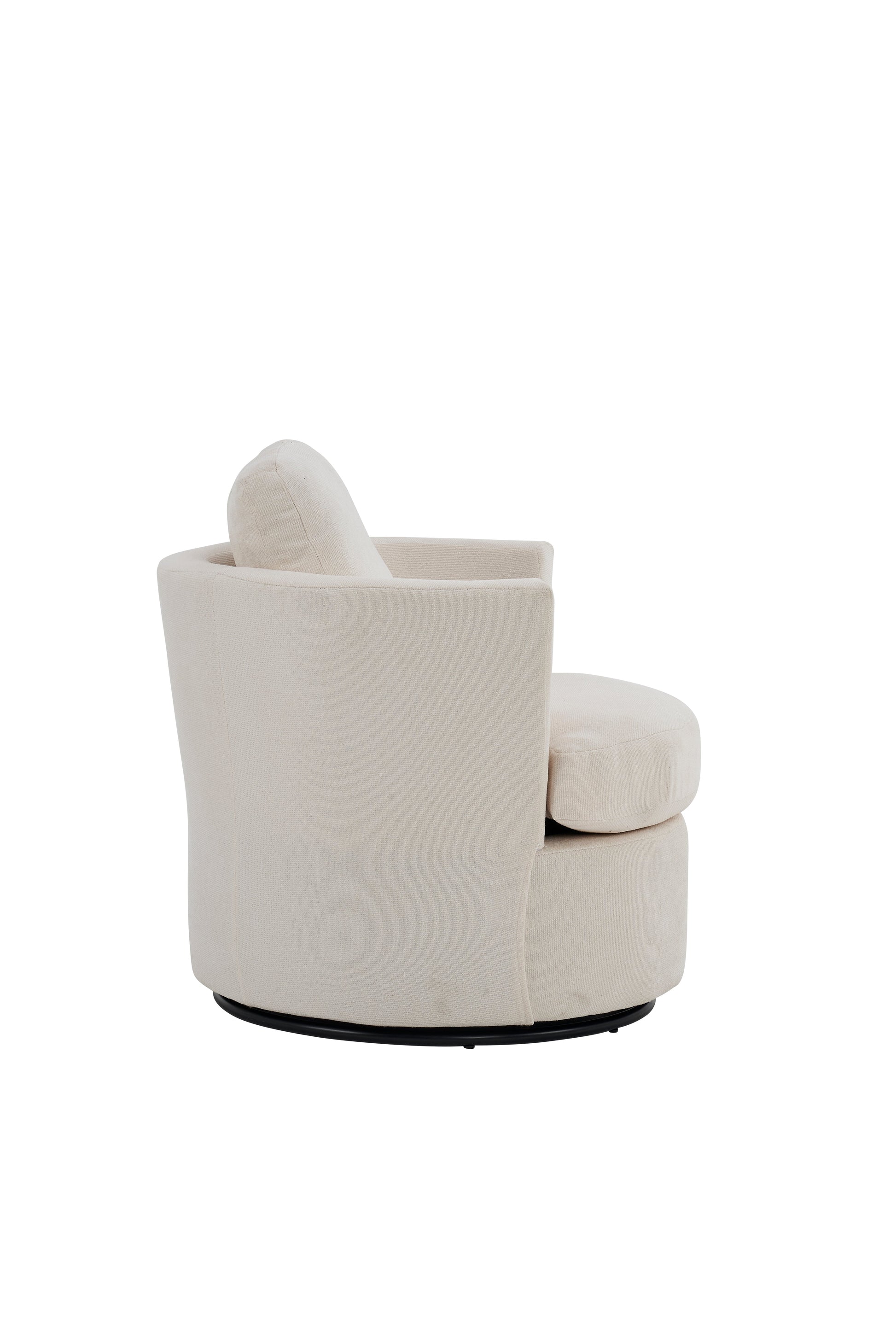 Rotating bucket chair living room comfortable circular sofa chair 360 degree rotating bucket club chair armchair (beige) - Korvel