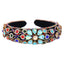 Elegant Colored Glass Diamond Flower Hoop Earrings