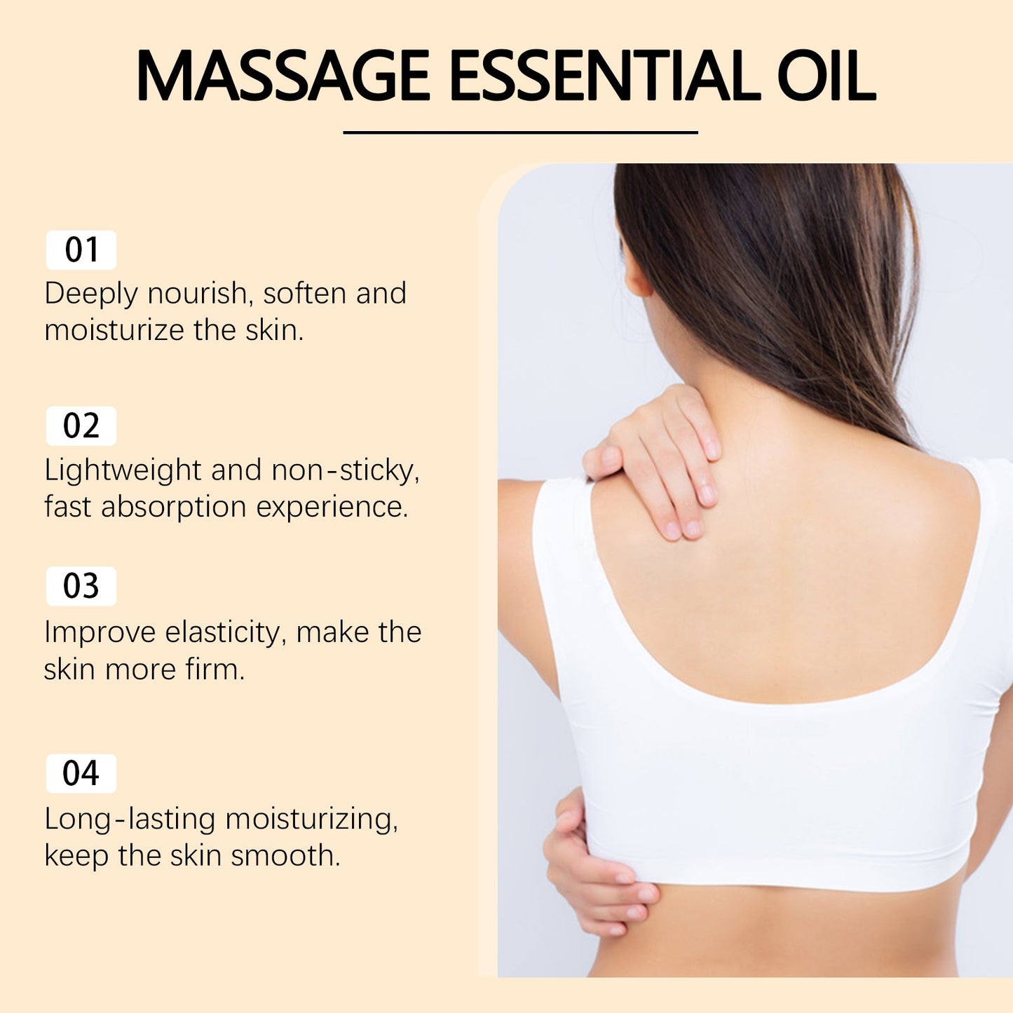 Skin Massage Treatment Essential Oil Improves Skin Elasticity, Softness, Firmness And Light Non-Sticky Massage Oil - Korvel