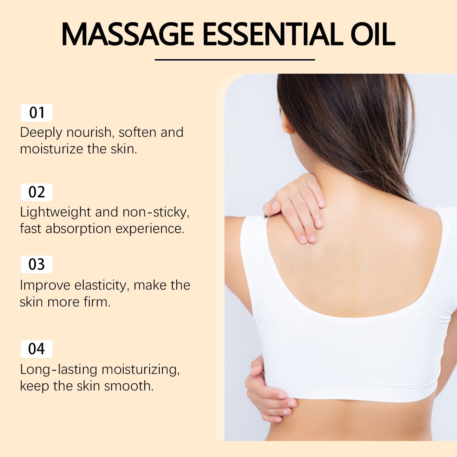 Skin Massage Treatment Essential Oil Improves Skin Elasticity, Softness, Firmness And Light Non-Sticky Massage Oil - Korvel