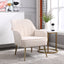 Modern Mid Century Chair velvet Sherpa Armchair for Living Room Bedroom Office Easy Assemble(BEIGE) - Korvel