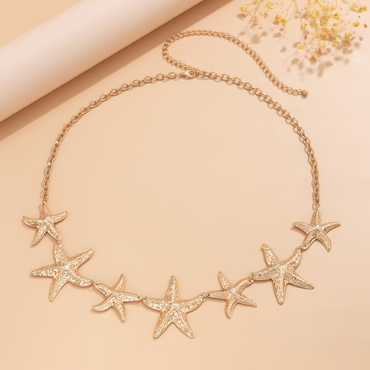 Ocean vacation style starfish waist chain body sexy beach imitation pearl flower body chain - Korvel