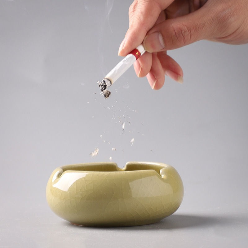 Ceramic ashtray home living room office personality creative retro anti-fly ash ashtray - Korvel
