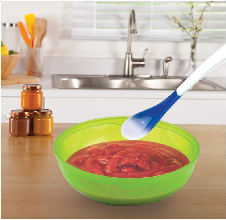 4 temperature sensitive and color changing spoons for babies, full of fun and healthy baby food supplements, soft headed spoons - Korvel