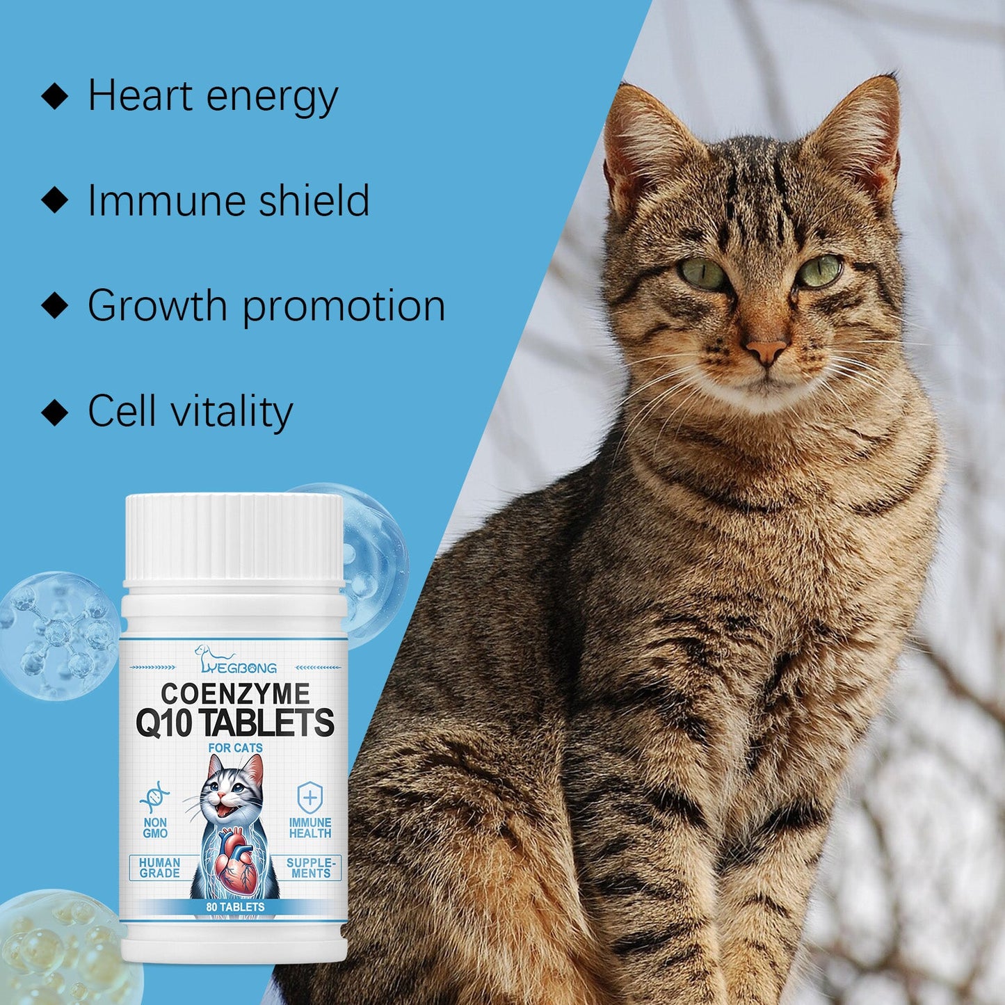 Cats Protect Health And Vitality With Coenzyme Tablets Coenzyme Q10 For Cats To Absorb Nutritional Supplements - Korvel