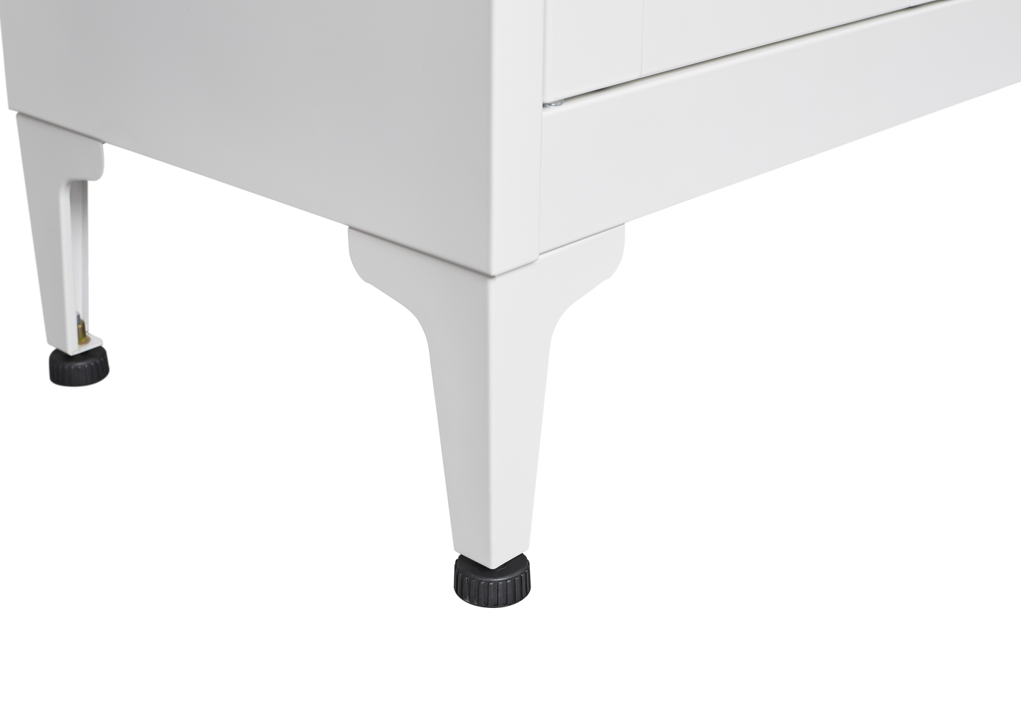 Elegante gabinete de almacenamiento de metal blanco para cocina