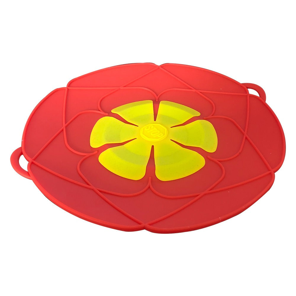 Silicone spill proof lid for household kitchens dust-proof splash proof boiling proof silicone lid flower shaped spill - Korvel