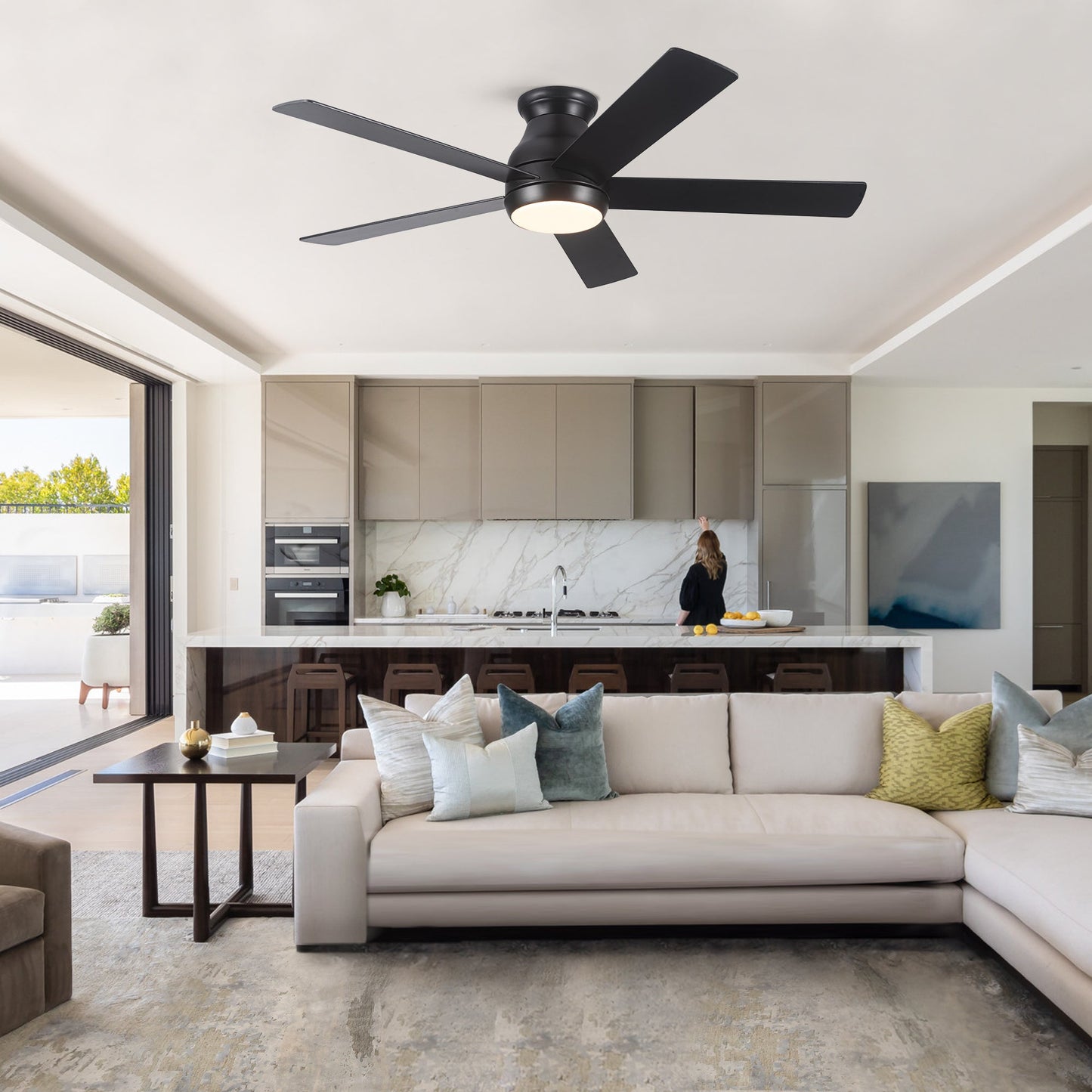 52" Low Profile Ceiling Fan with Lights - Korvel
