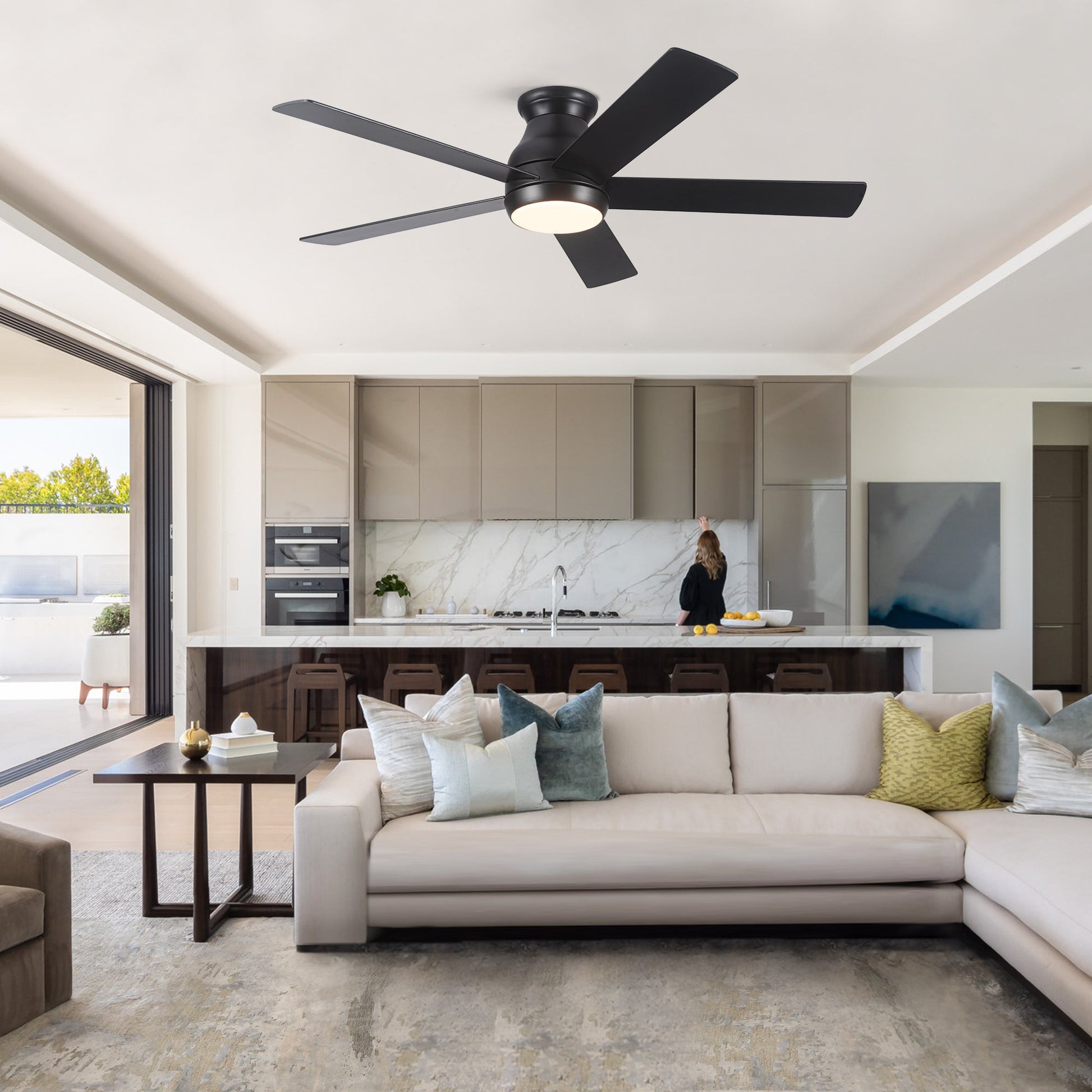 52" Low Profile Ceiling Fan with Lights - Korvel