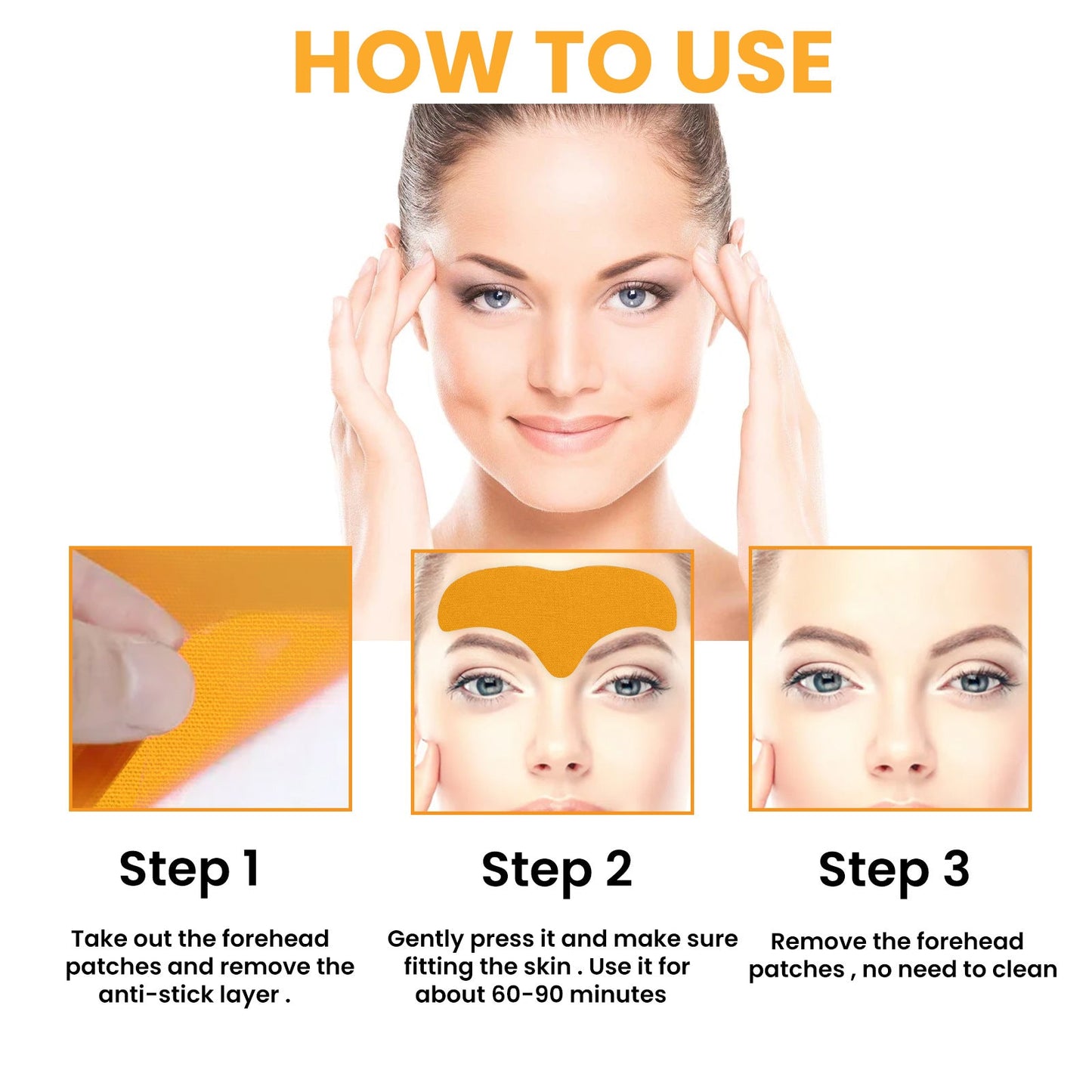 Forehead Wrinkle Patch, Lifts Lightens And Smooths Forehead Wrinkles Facial Skin Forehead Patch - Korvel