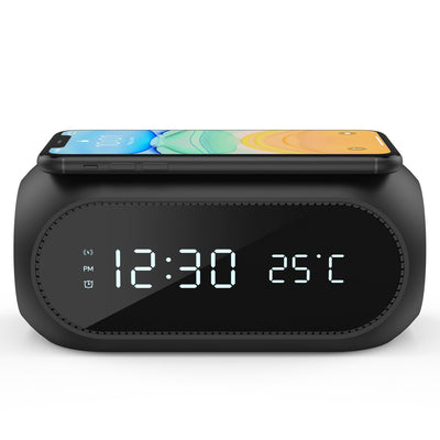 15W Wireless Charging Clock with Alarm and Thermometer