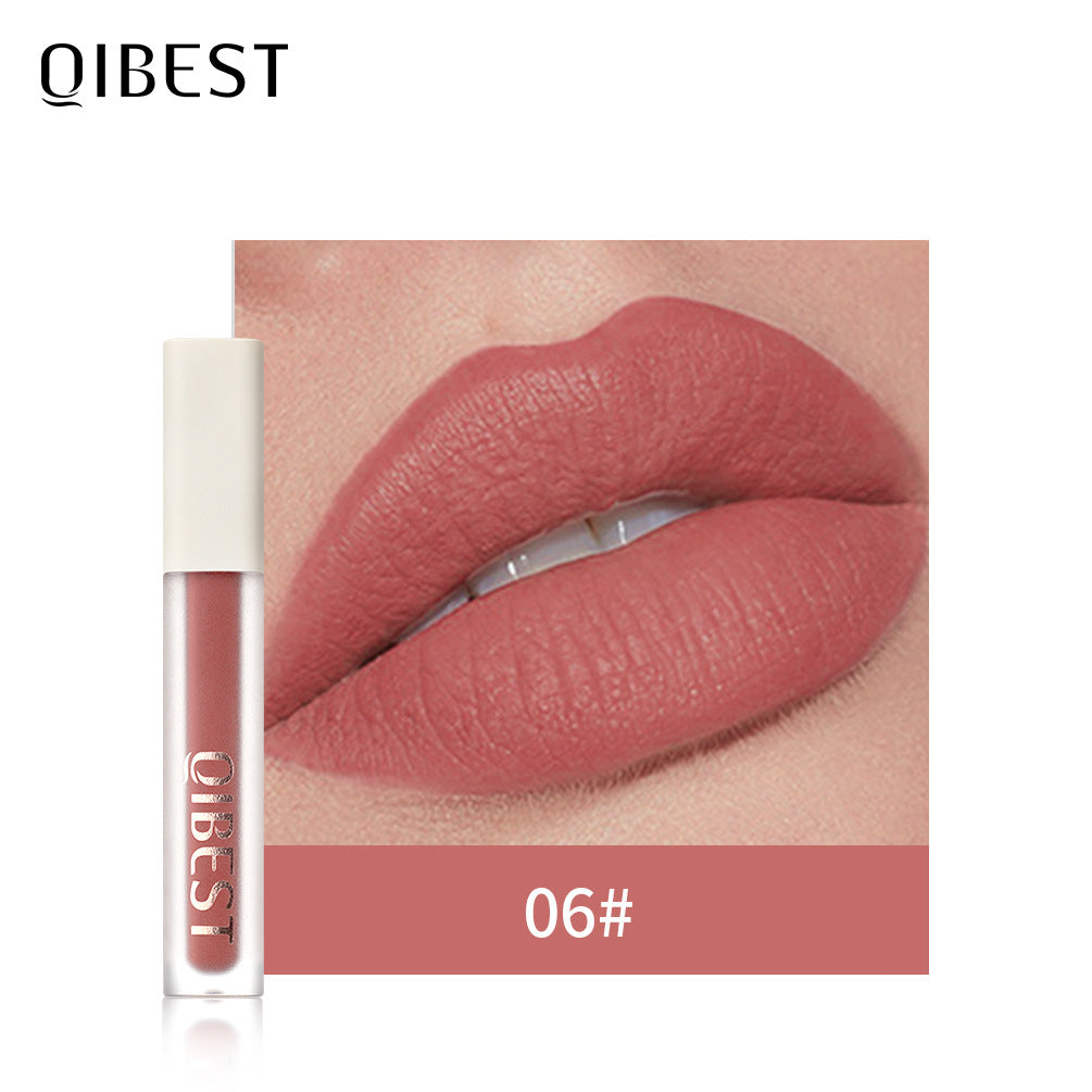 QIBEST Silky Lip Glaze - Brillo Labial No Pegajoso y de Larga Duración