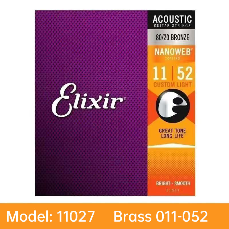 Acoustic Guitar Strings: 80/20 Bronze with NANOWEB Coating, Long - lasting Bright Tone, Comfortable Feel, Medium 13 - 56 - Korvel