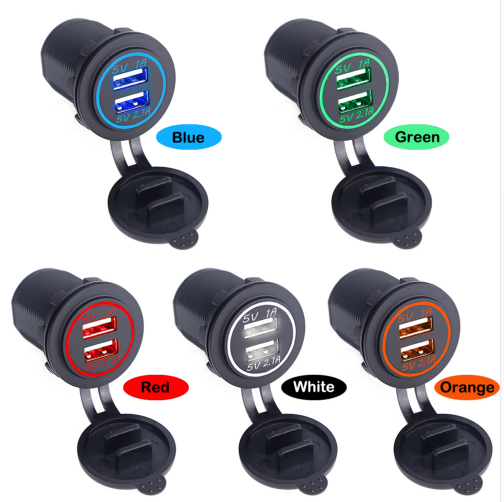 Universal Car Charger USB Vehicle DC12V-32V Waterproof Dual USB Charger 2 Port Power Socket 5V 2.1A/1A car-charger - Korvel