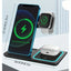 3 In 1 Wireless Charger Stand Pad For IPhone 14 13 12 11 X iWatch 8 7 Airpods Foldable 15W Phone Fast Charging Dock Station - Korvel
