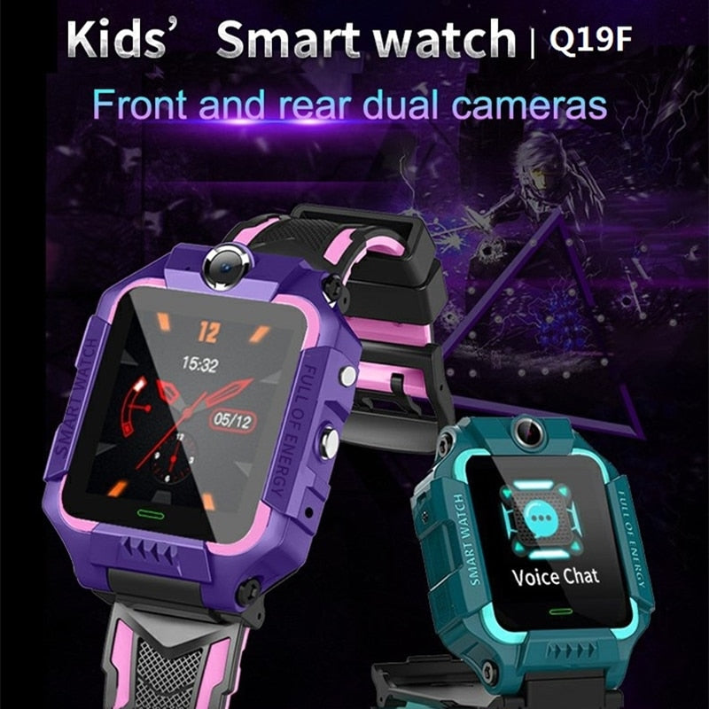 Q19 Dual Cameras Flip design waterproof Kids Smart Watch LBS Positioning SOS Mobile Phone Watch - Korvel