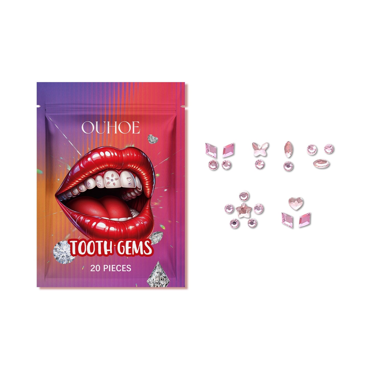 Autocollants décoratifs en diamant dentaire en cristal pour un sourire éblouissant