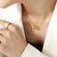 Fashion OL Titanium Steel Pendant Inlaid with Zircon Accessories Versatile Three Ring Buckle Necklace for Women - Korvel