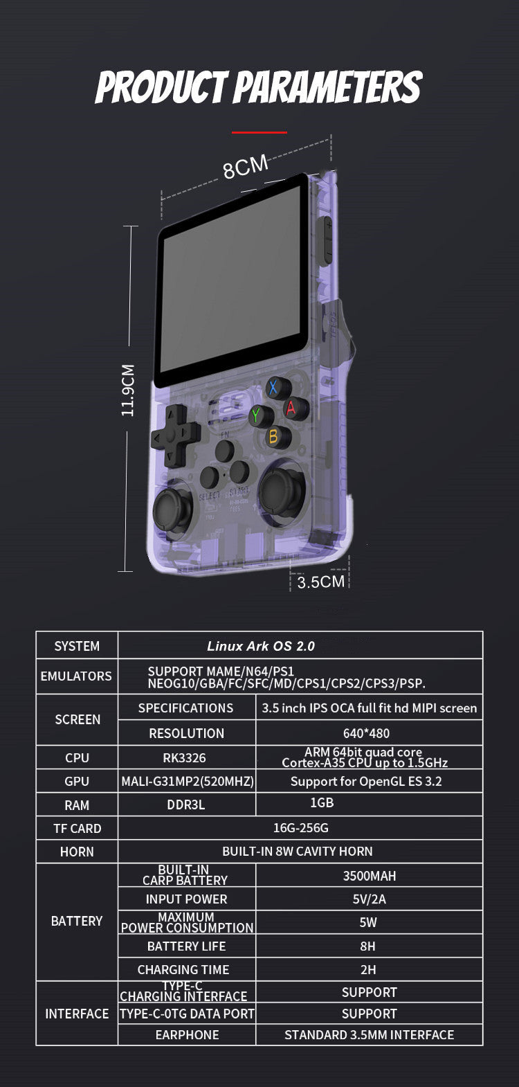 R36S Portable Handheld Retro Arcade Joystick All-in-One Open-Source Gaming Console - Korvel