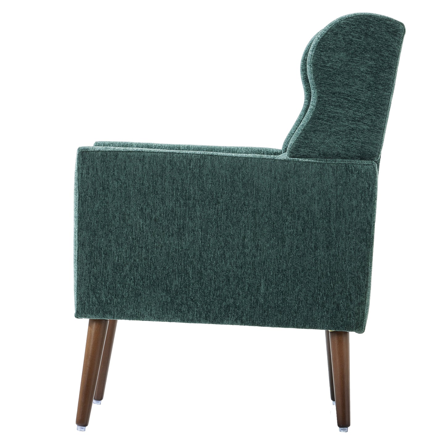 Modern Accent Chair Upholstered Foam Filled Living Room Chairs Comfy Reading Chair Mid Century Modern Chair  (Blackish Green) - Korvel
