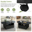 ON-TRANS flexible cream style coffee table with 2 brake wheels, drawers, large storage space,black, 39.37 '' x 23.6 '' - Korvel