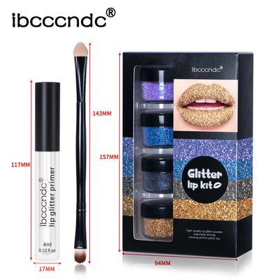 ibcccndc Glitter Lip Gloss Set - Cool Color Collection